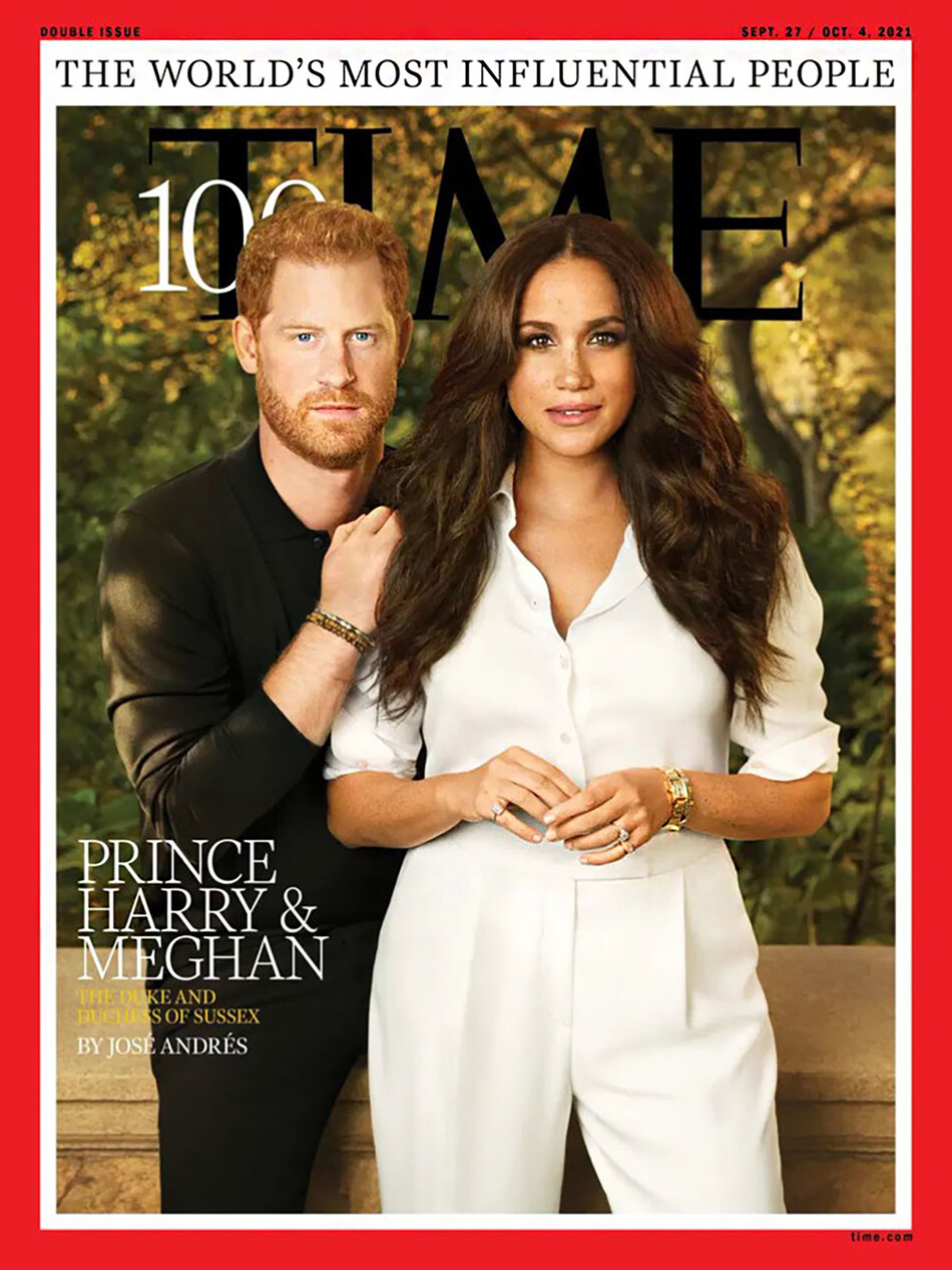 Герцог и герцогиня Сассекские, принц Гарри и Меган Маркл на обложке журнала Time, 2021