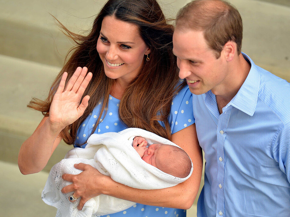 Принц Уильям и Кейт Миддлтон с сыном принцем Джорджем, 2015