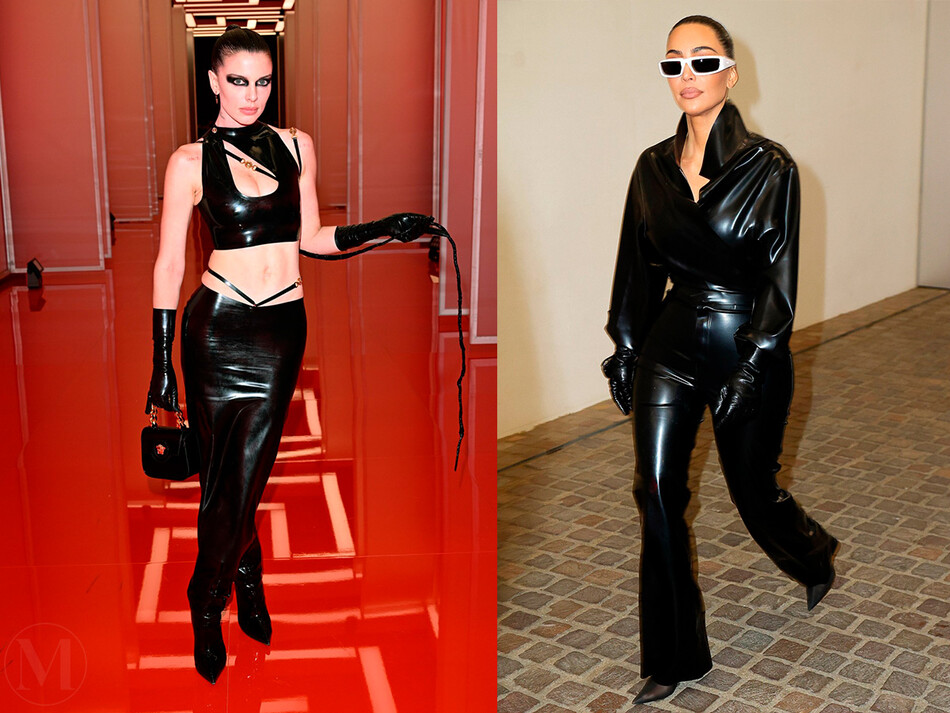 Джулия Фокс в Versace VS Ким Кардашьян в Avellano на Неделе моды в Милане 2022