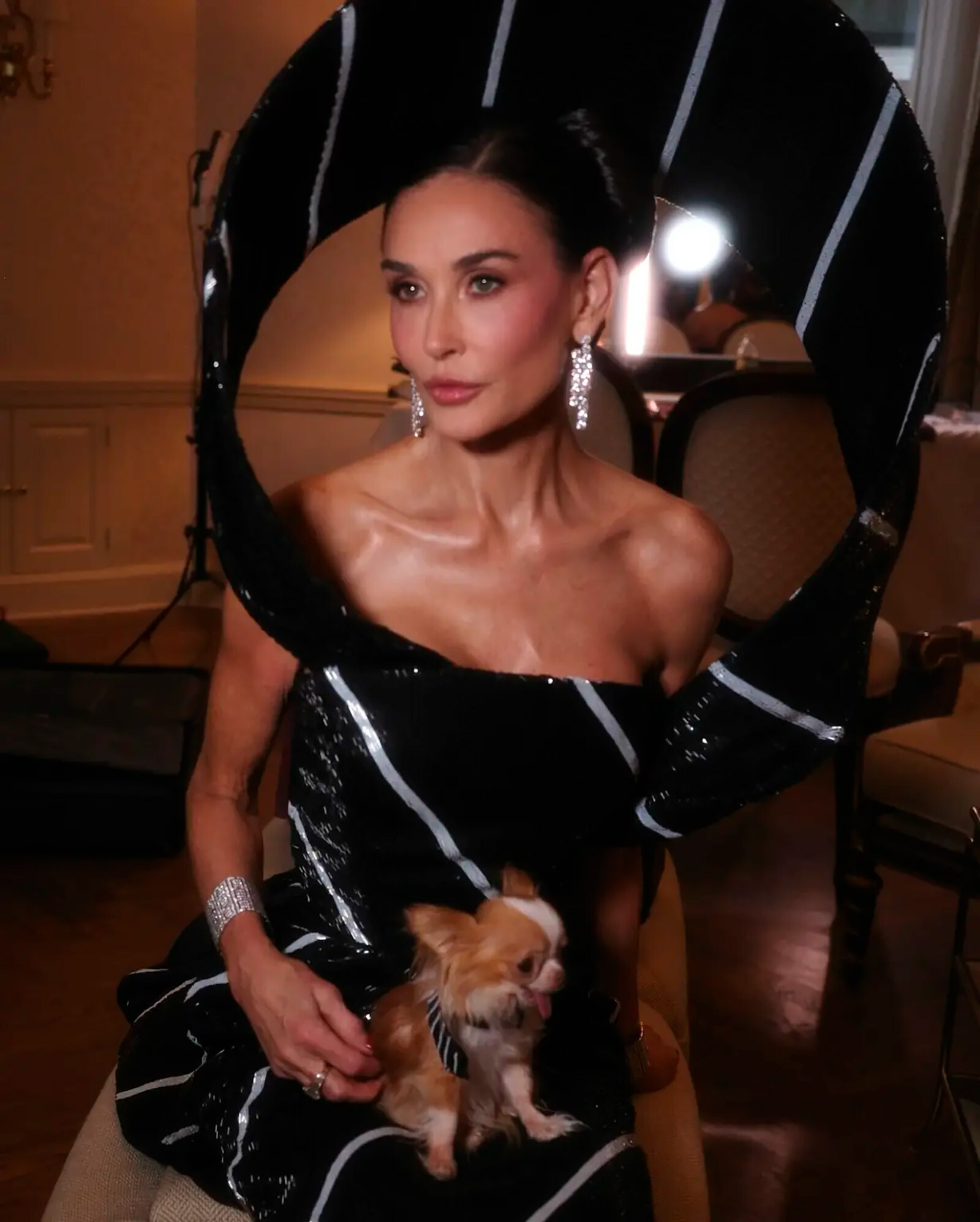 Чихуахуа Деми Мур покорила сеть парным образом с хозяйкой для Met Gala