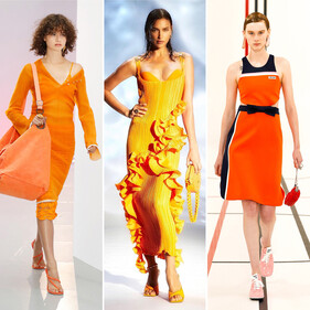 Конец эпохе нюда: подборка оранжевых платьев на весну-лето 2021