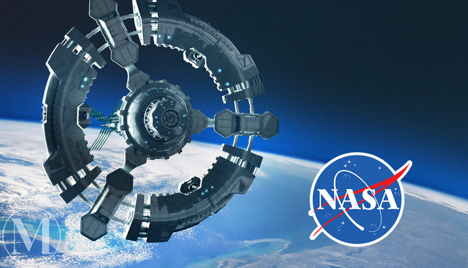 Иллюстрация новой Международной космической станции NASA на орбите Земли