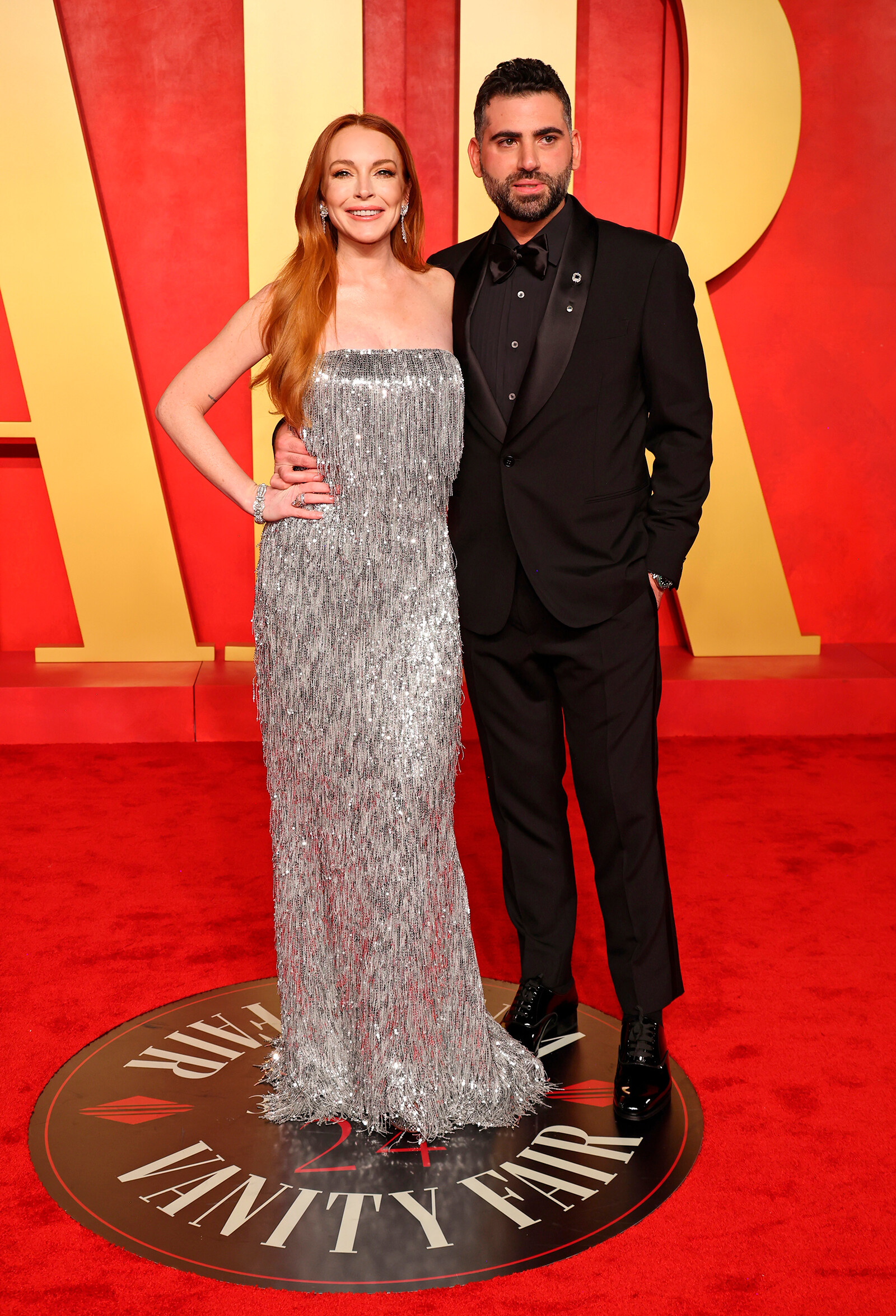 Линдси Лохан и Бадер Шаммас на вечеринке Vanity Fair Оскар 2024