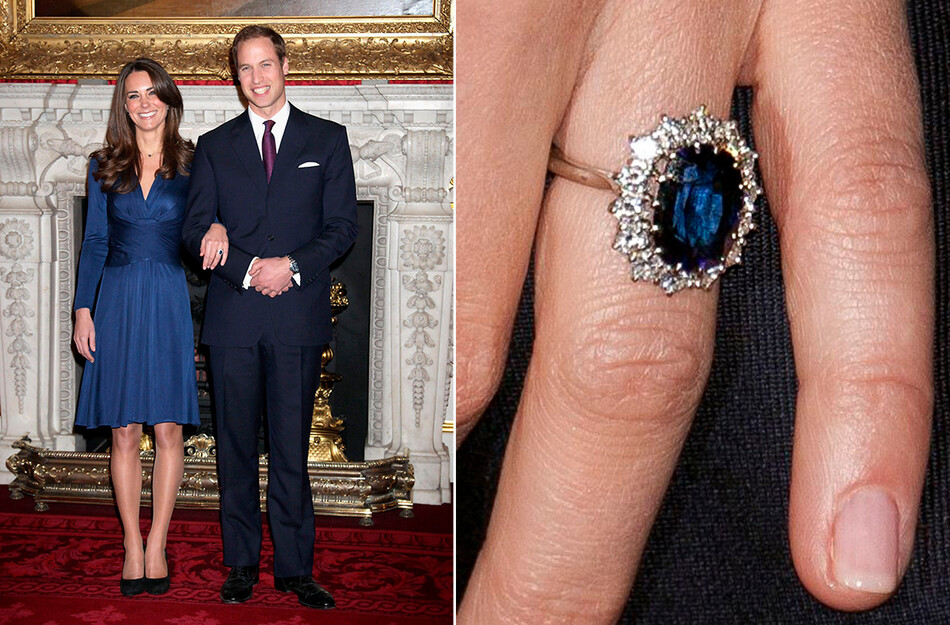 Кейт Миддлтон и принц Уильям с помолвочным кольцом, 2010