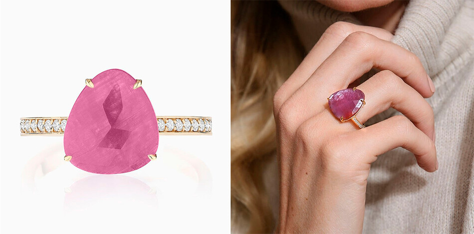 Кольцо Меган Маркл с розовым сапфиром