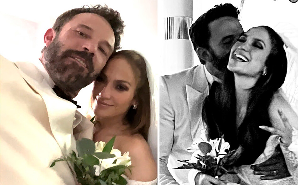 Бен Аффлек и Дженнифер Лопес поделились свадебными фотографиями c тайной церемонии бракосочетания в Лас-Вегасе, 16 июня 2022 года