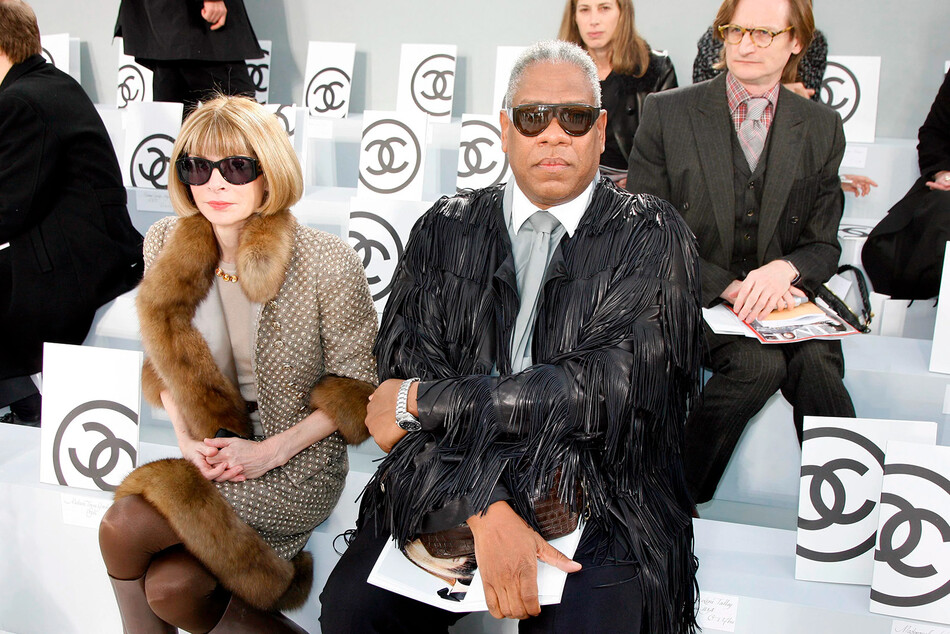 &nbsp;Анна Винтур и Андре Леон Талли в первом ряду на показе мод Chanel F/W 2007/08 в Grand Palais 2 марта 2007 года в Париже, Франция