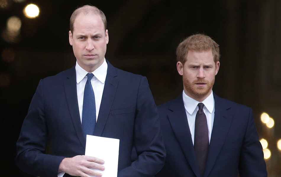 Принцы Гарри и Уильям разговор на похоронах принца Филиппа