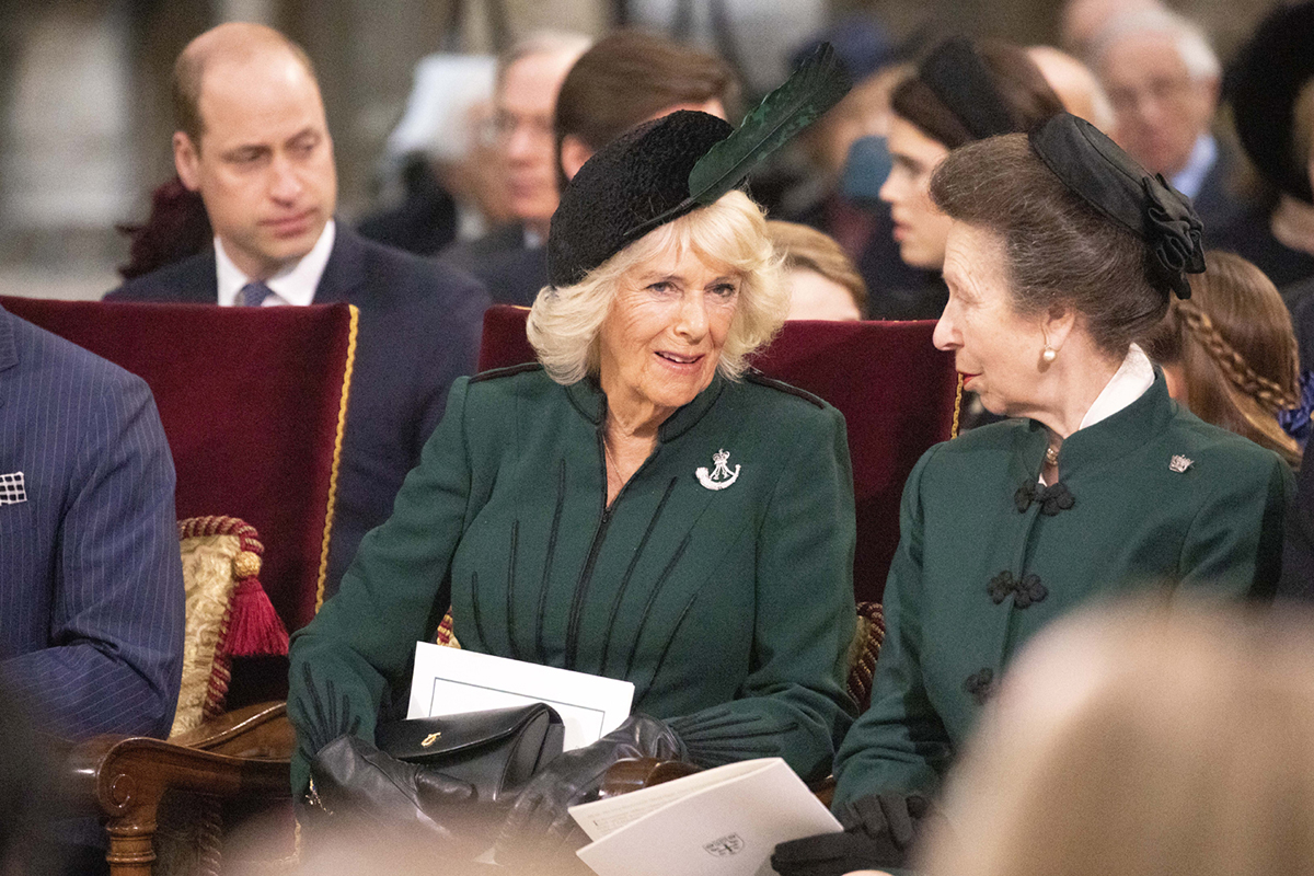 Камилла Паркер-Боулз и принцесса Анна на Службе памяти в честь принца Филиппа, 2022