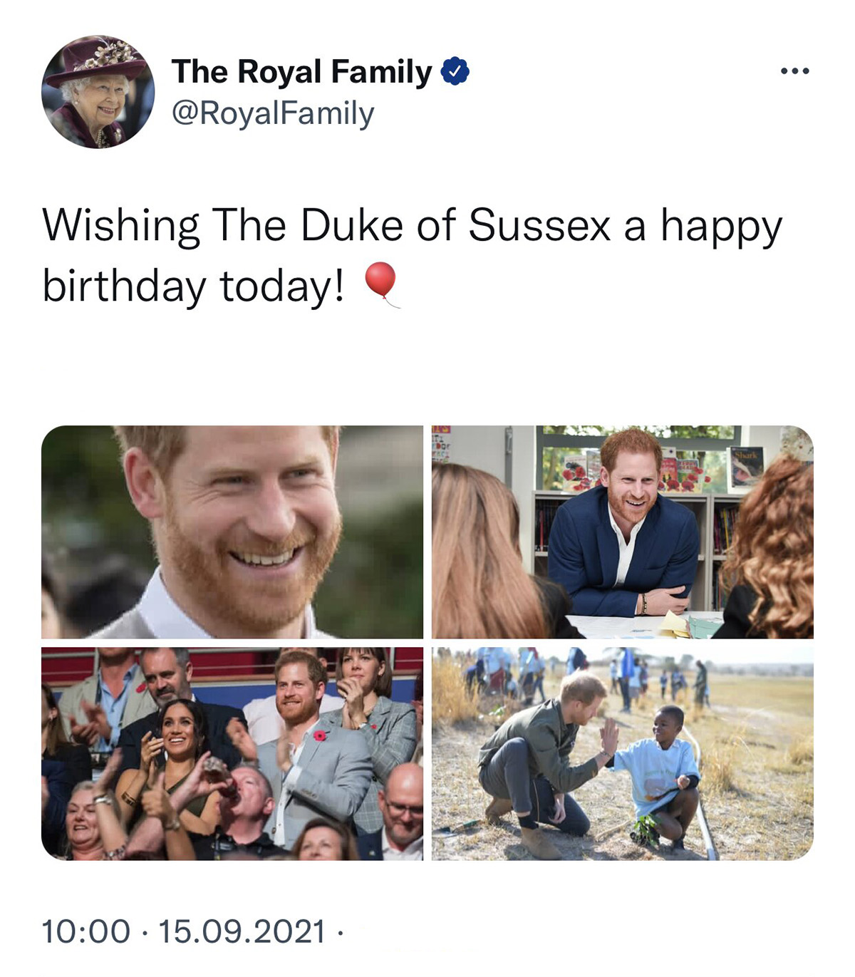 Как королевская семья поздравила принца Гарри с днем рождения