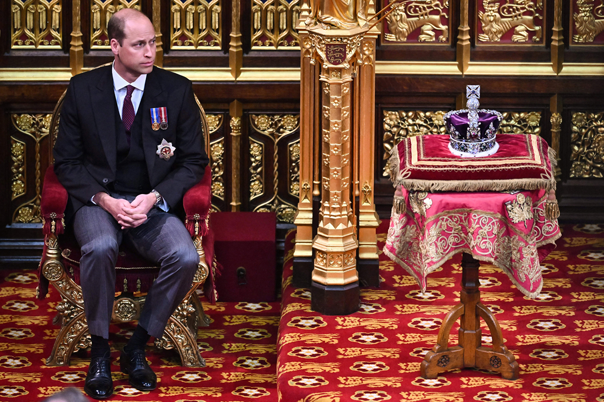 Принц Уильям, герцог Кембриджский в Палате лордов во время государственного открытия парламента в здании парламента в Лондоне, 10 мая 2022 года